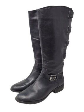 Arturo Chiang | Leather Elsie Tall Riding Boot Black